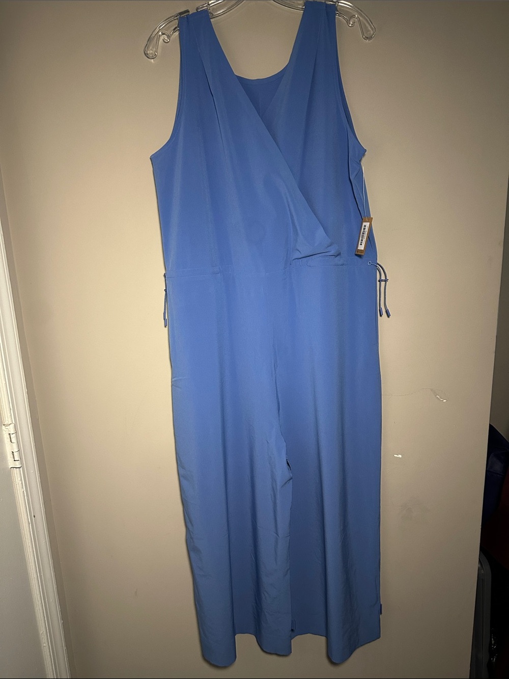 Title Nine New bright blue Round Trip Getaway Wrap-Front Sleeveless Jumpsuit